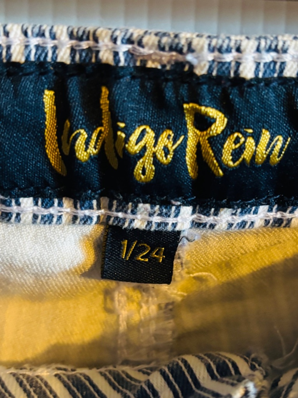 Indigo Rein Blue & White Striped Chinos - Picture 3 of 6